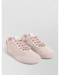 Roger Vivier - Suede Leather Low-Top Lace-Up Sneakers - Lyst