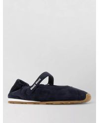 Miu Miu - Suede Leather Ballerina Shoes - Lyst