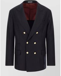 Brunello Cucinelli - Double Breasted Virgin Wool Tailored Blazer - Lyst