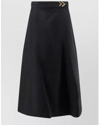 Valentino - Crepe Couture Midi Skirt Vgold Detail - Lyst