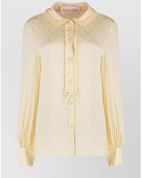 Valentino Garavani - Silk Ruffled Blouse - Lyst