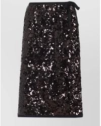 Prada - Sequin Midi Wrap Skirt - Lyst