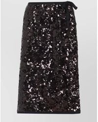 Prada - Sequin Midi Wrap Skirt - Lyst