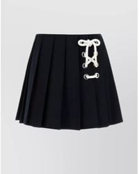 Prada - Midnight Drill Mini Skirt - Lyst