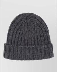 Aspesi - Knit Beanie Hat Folded Cuff Ribbed Texture - Lyst
