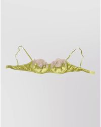 Dolce & Gabbana - Silk Satin Lace Padded Balconette Bra - Lyst