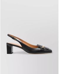 Tod's - Square Toe Block Heel-Tone Hardware Slingback - Lyst