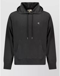 Calvin Klein - Cotton Blend Relaxed Fit Hooded Sweatshirt - Lyst