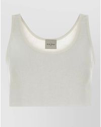LeKasha - Linen Crop Top Scoop Neckline Sleeveless - Lyst