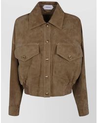 Versace - Suede Oversized Blouson Jacket - Lyst