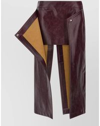 ARMARIUM - Leather Asymmetric Wrap Midi Skirt - Lyst