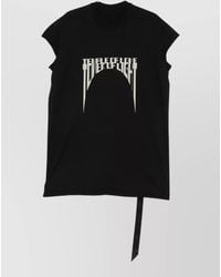 Rick Owens - Cotton Ribbed Oversized Sleeveless Printed T-Shirt - Lyst