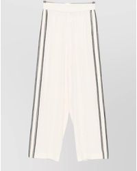 Fabiana Filippi - Silk Blend Trousers Side Stripe Wide Leg - Lyst
