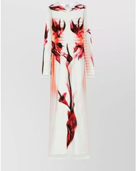 Jean Paul Gaultier - Floral Print Maxi Length Long Sleeve Dress - Lyst