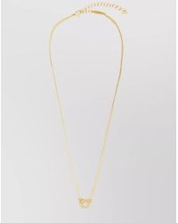 Ferragamo - Crystal Chain Necklace Double Pendant - Lyst