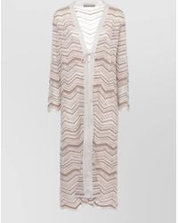 D.exterior - Geometric Lurex Long-Sleeve V-Neck Cardigan - Lyst