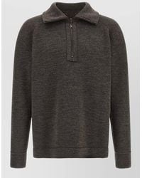 Maison Margiela - Wool Ribbed High-Neck Quarter-Zip Sweater - Lyst