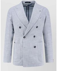 Tagliatore - Double Breasted Blazer Virgin Wool Silk Cotton - Lyst