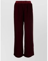 Gold Hawk - Velvet Straight Leg Trousers Tonal Stitching - Lyst
