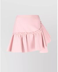 MSGM - Ruffled-Trim High-Waisted Flared Mini Skirt - Lyst