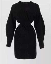 McQueen - Wool Cashmere Cutout Draped Mini Dress - Lyst