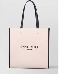Jimmy Choo - Tote Bag With Dual Handles And Contrast Trim - Lyst
