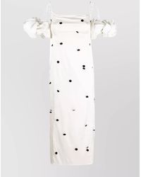 Jacquemus - Polka-Dot Satin Midi Dress - Lyst