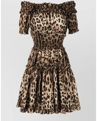 Dolce & Gabbana - Leopard Print Short Dress - Lyst