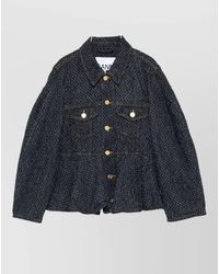 Ganni - Denim Peplum Jacket - Lyst