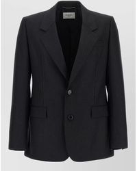 Saint Laurent - Pinstripe Single Breasted Blazer Notch Lapel - Lyst