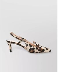 P.A.R.O.S.H. - Leather Leopard-Print Slingback Pumps - Lyst