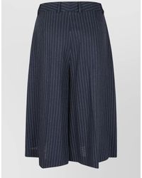Lardini - Wide Leg Pinstripe Pleated Tailored Shorts - Lyst