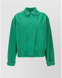 Max Mara - Cropped Cotton Bomber Jacket - Lyst