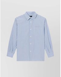 A.P.C. - Striped Sela Shirt With Chest Pocket - Lyst
