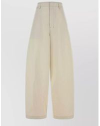 Lemaire - Cotton Wide-Leg Trousers - Lyst