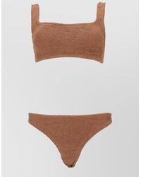 Hunza G - Ribbed Knit Bodysuit High Leg Scoop Back - Lyst
