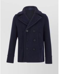 Paul & Shark - Double-Breasted Wool Peacoat With Pockets - Lyst