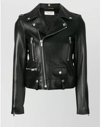 Saint Laurent - Leather Biker Jacket - Lyst