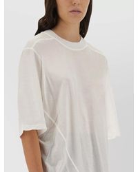 Rick Owens - Sheer Fabric Round Neck Top With Side Tie - Lyst