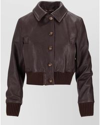 LA ROSE - Capra Jacket Collared Neck Long Sleeves - Lyst