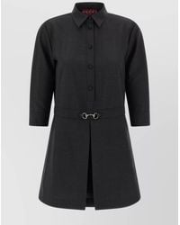 Gucci - Virgin Wool Mini Shirt Dress - Lyst