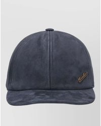 Borsalino - Otis Suede Leather Curved Brim Cap - Lyst