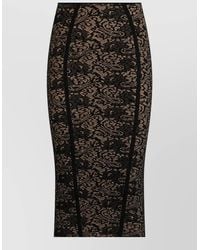 Elisabetta Franchi - Patterned Fitted Midi Pencil Skirt - Lyst