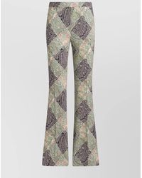 Etro - High Waist Flared Leg Trousers With Paisley - Lyst