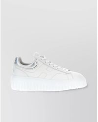 Hogan - Round Toe Low-Top Sneakers With Metallic Detail - Lyst