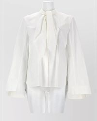 Tory Burch - Bow Detail Top Long Sleeve Buttons - Lyst