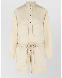 Isabel Marant - Short-Sleeve Belted Jumpsuit - Lyst