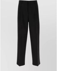 Versace - Virgin Wool Wide Leg Tailored Trousers - Lyst