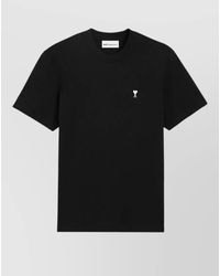 Ami Paris - Cotton Ribbed Crew Neck Short Sleeve T-Shirt - Lyst