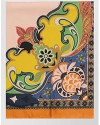 Etro - Silk Square Scarf Paisley Floral Pattern - Lyst